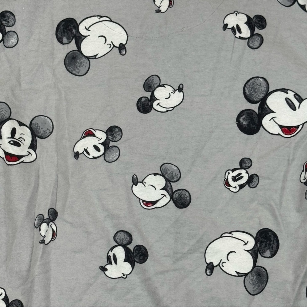 Disney Pottery Barn Teen Flannel Mickey Mouse Gray Pajama Shirt & Pant Set Large - Picture 2 of 9